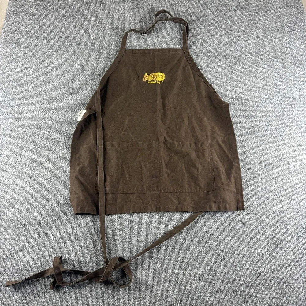 Cracker Barrel Old Country Store Apron Unisex Brown Pockets Kitchen Restaurant